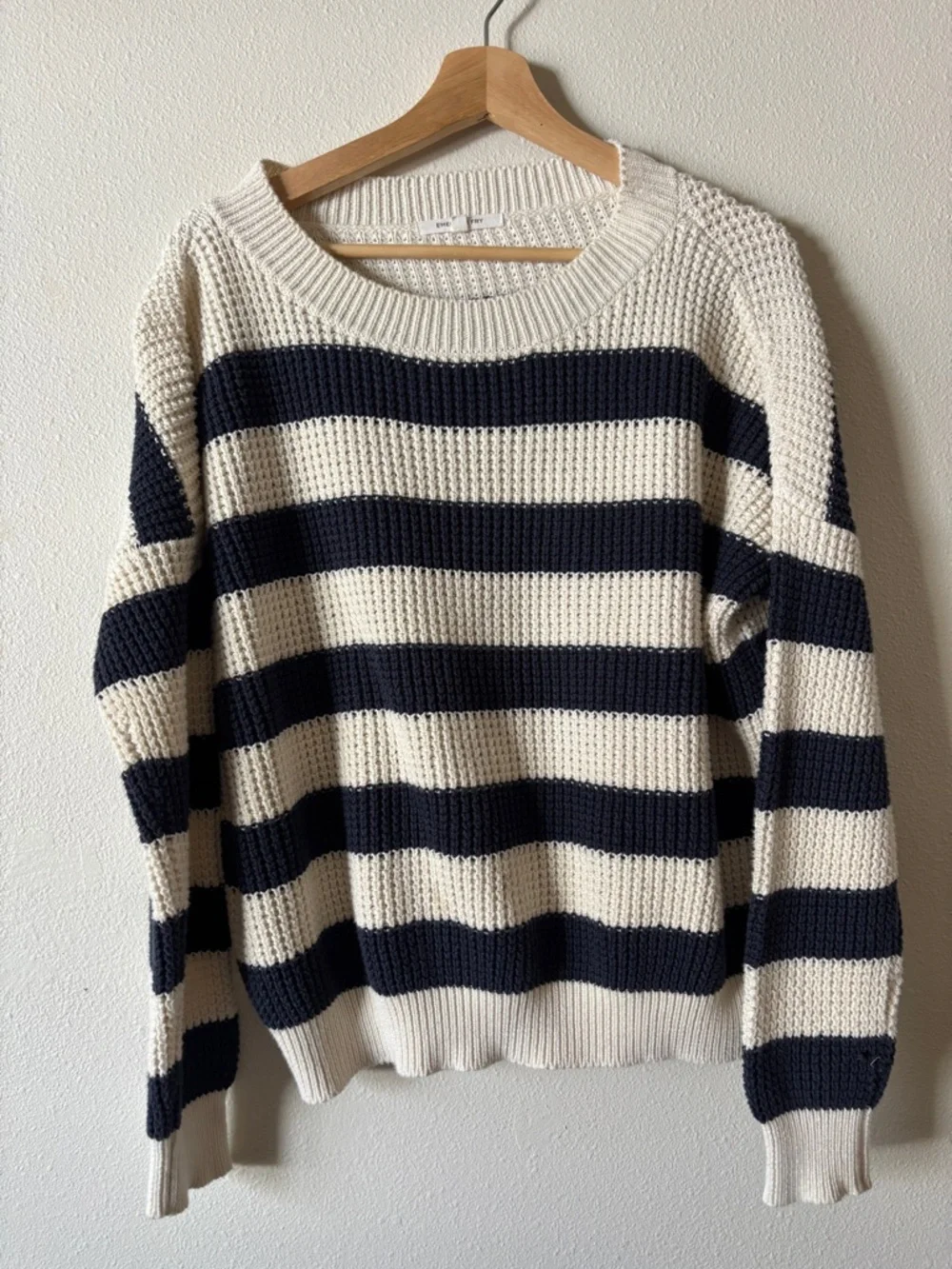 Emerson Fry Daily Sweater Navy French Stripe Organic Cotton Size Small - Picture 1 of 11